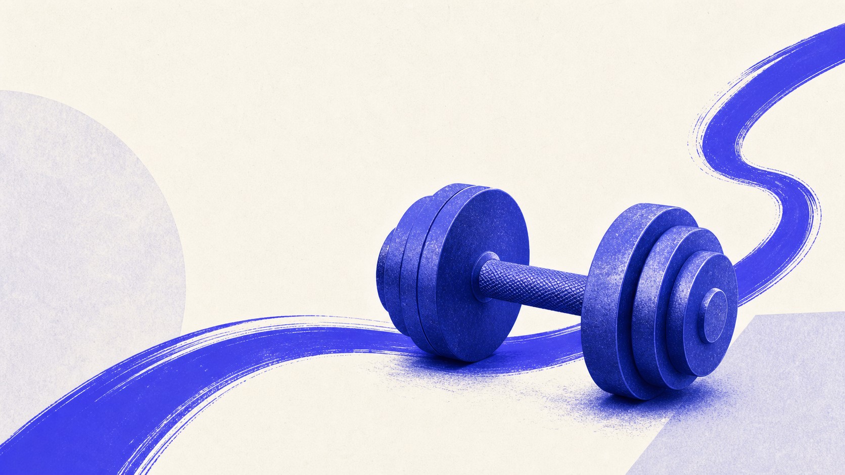 Illustrazione: manubrio e linea di movimento dinamica in composizione minimalista