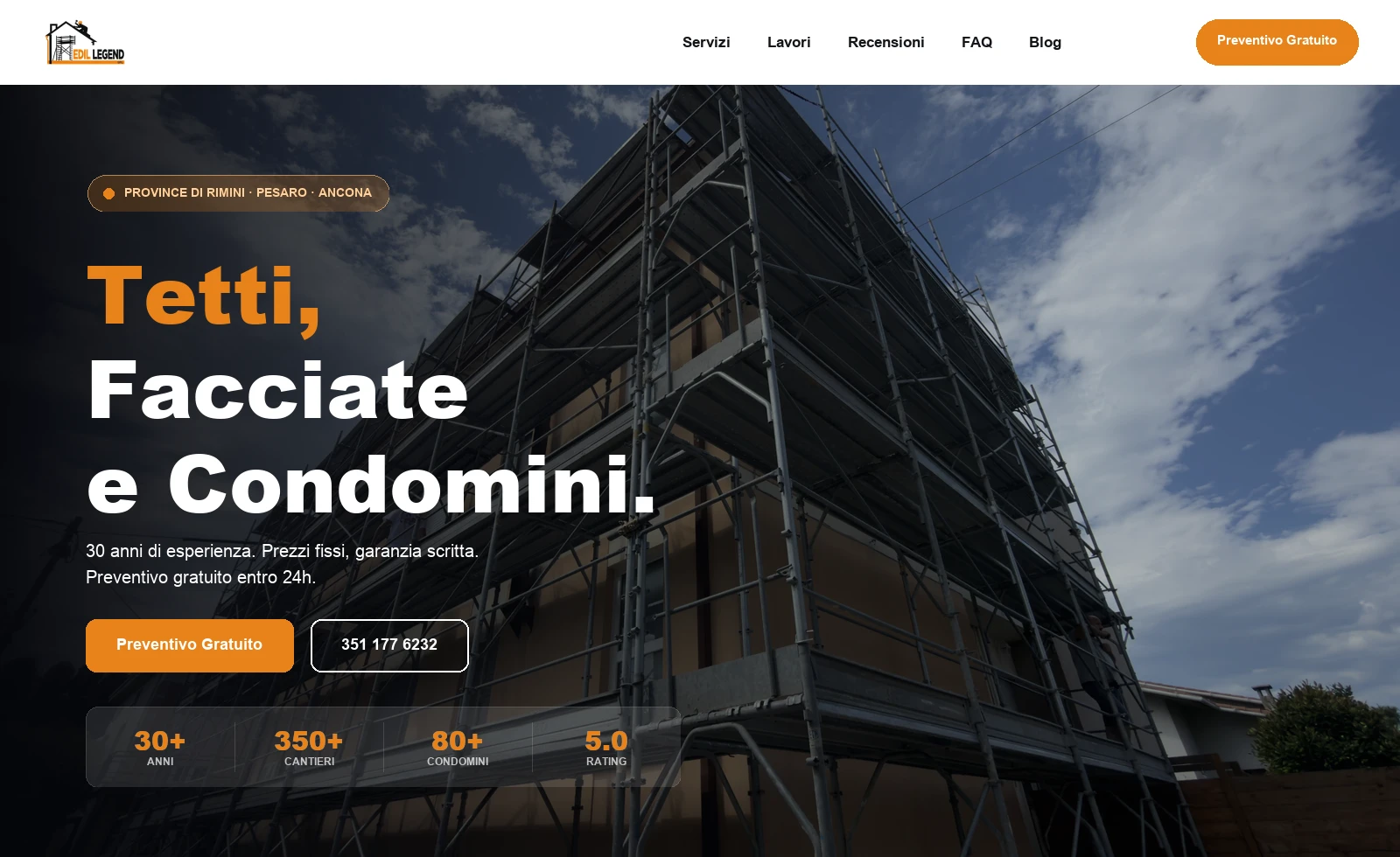 Edil Legend — screenshot del sito reale