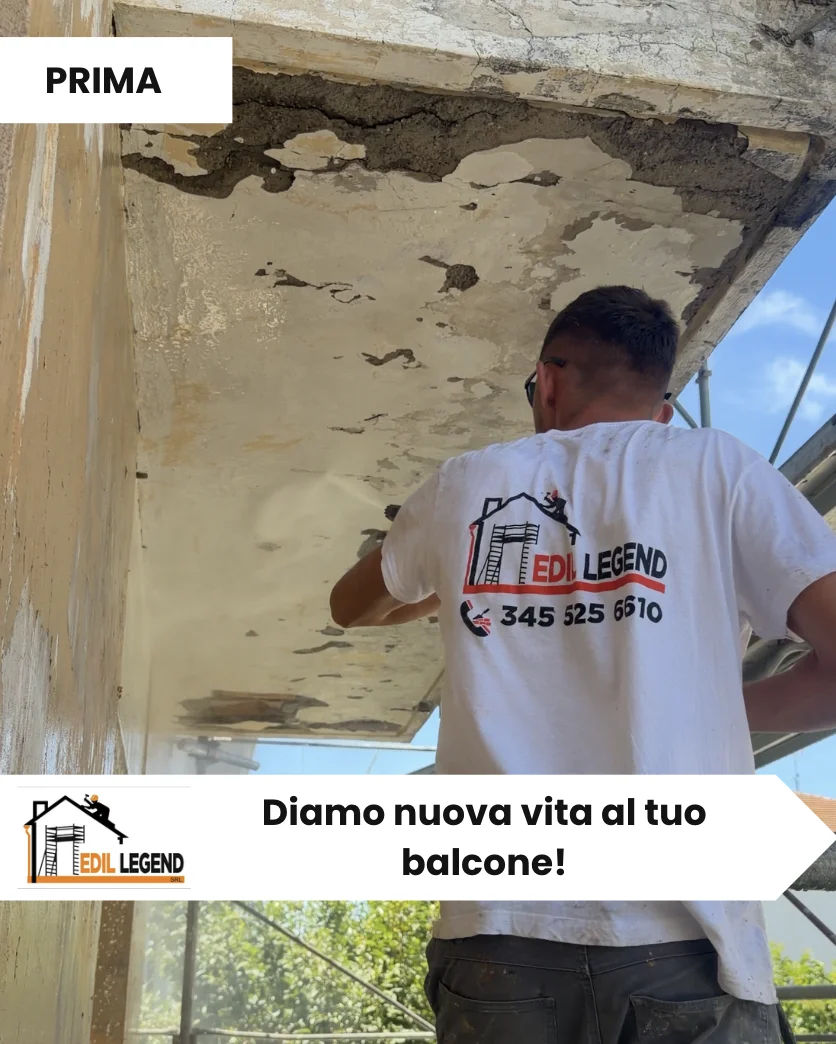 Post Instagram Edil Legend: balcone prima del rifacimento