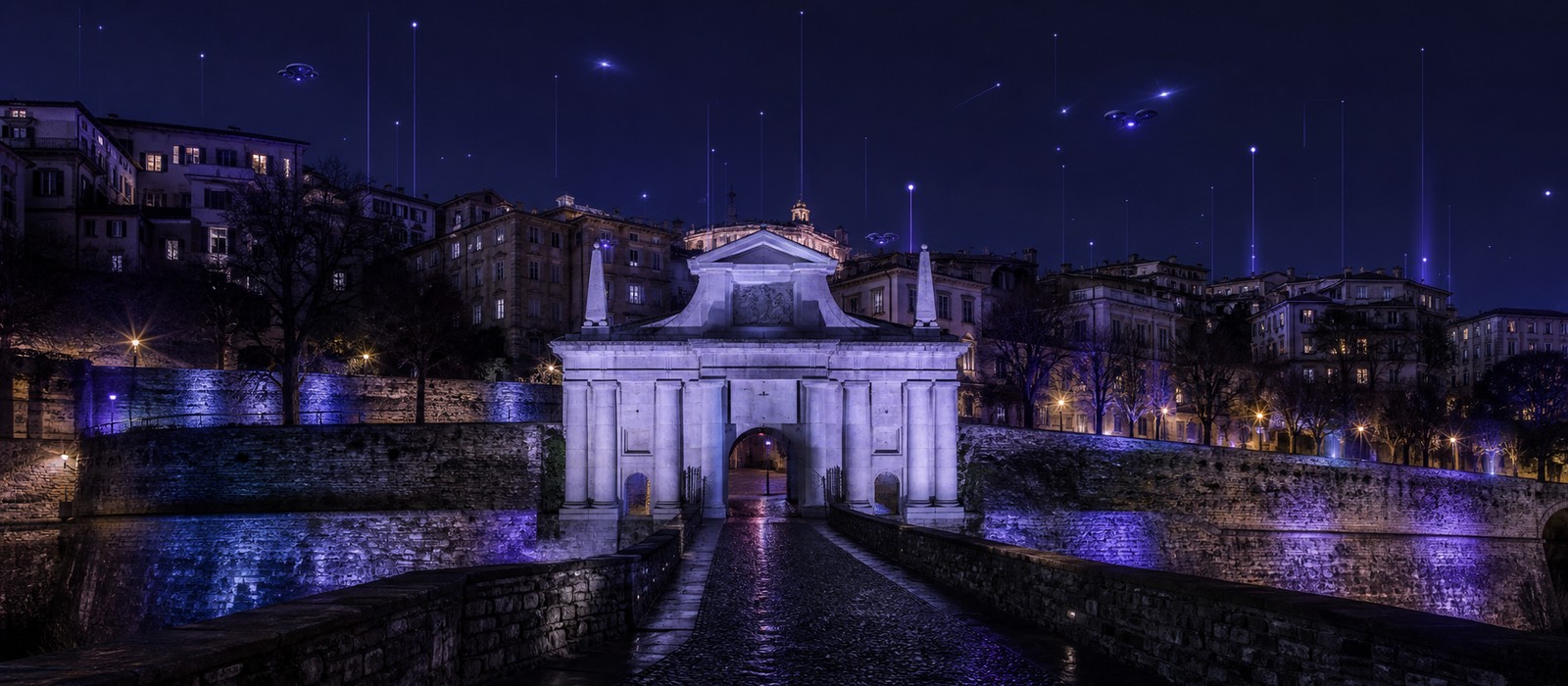 Città Alta, Bergamo, in stile futuristico