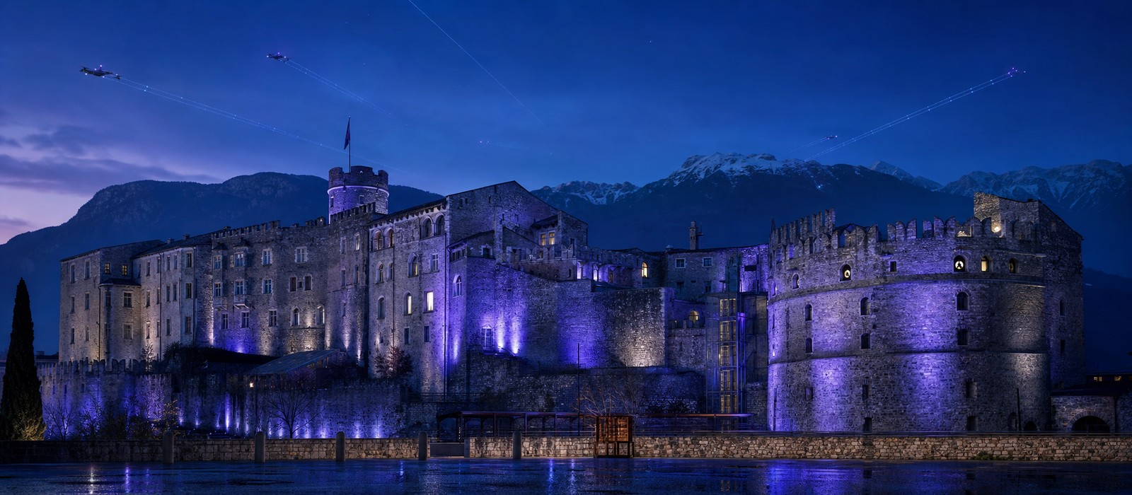 Castello del Buonconsiglio, Trento, in stile futuristico