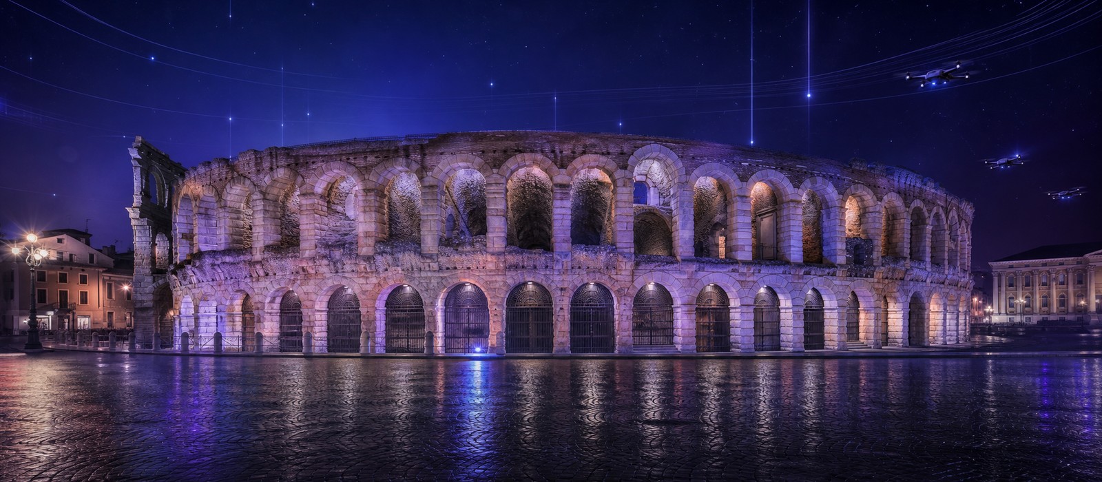 Arena di Verona, Verona, in stile futuristico