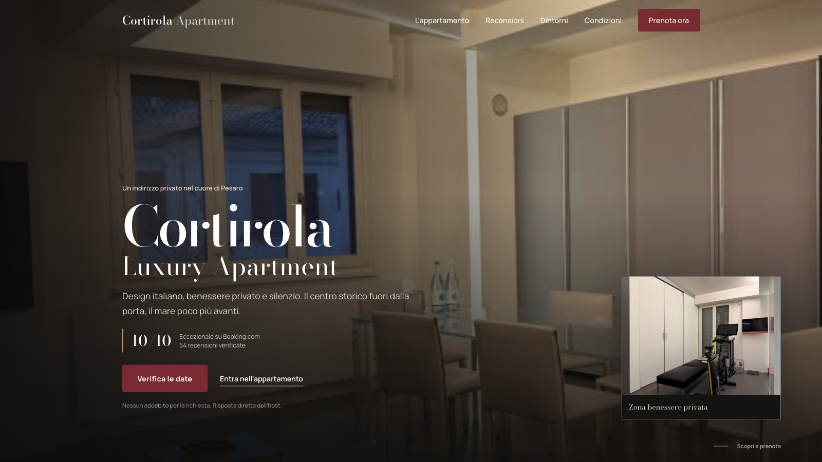 Cortirola Luxury Apartment, screenshot reale del sito