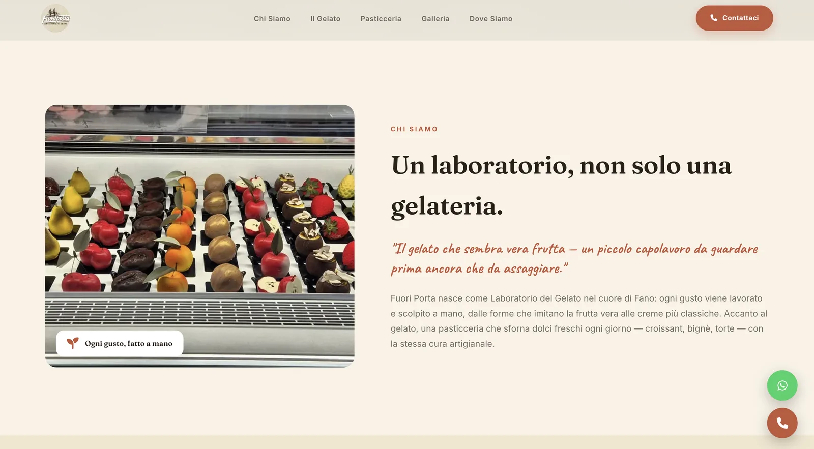 Homepage reale del sito Fuori Porta
