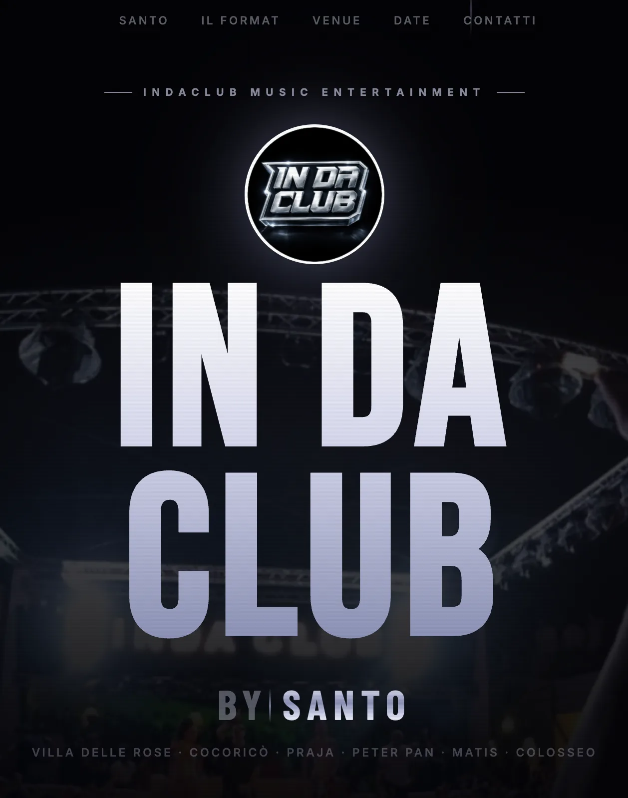 Homepage reale del sito In Da Club, live su in-da-club.pages.dev