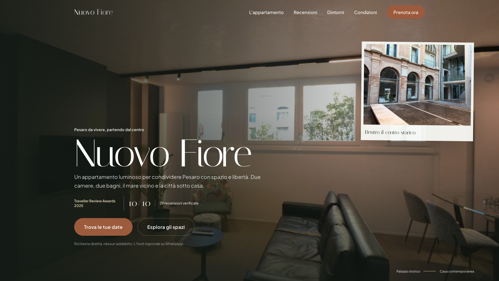 Nuovo Fiore, screenshot reale del sito