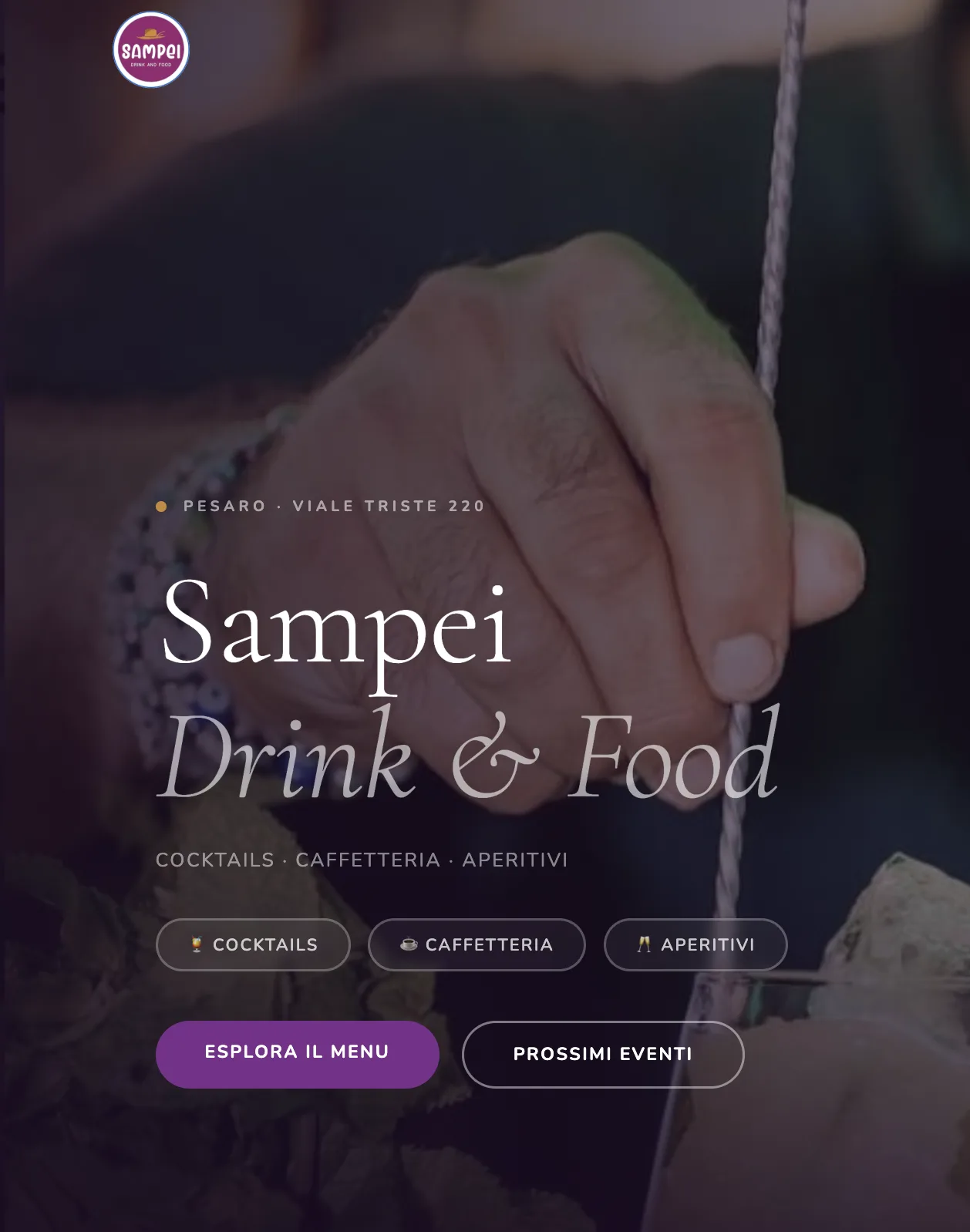 Homepage reale del sito Sampei, live su sampei.pages.dev