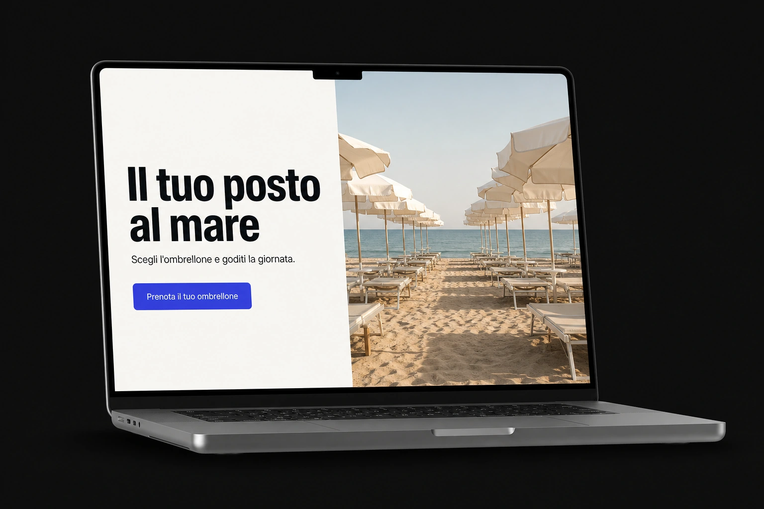 Esempio di homepage sito Universe per il settore Stabilimenti Balneari